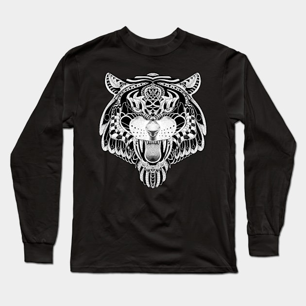 Tiger Ornate Long Sleeve T-Shirt by quilimo